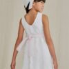 φόρεμα τουλι κεντητο λευκο