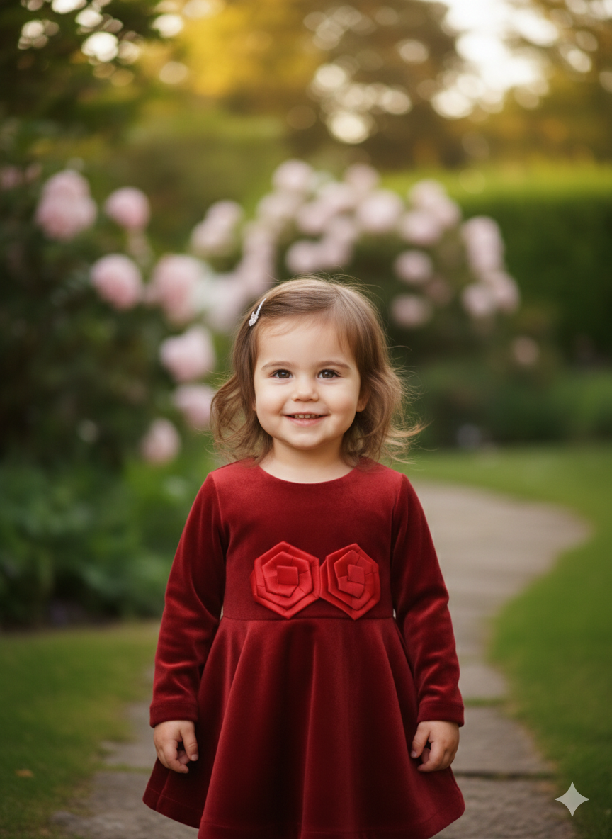 Φορεμα παιδικο βελούδο - Image 2