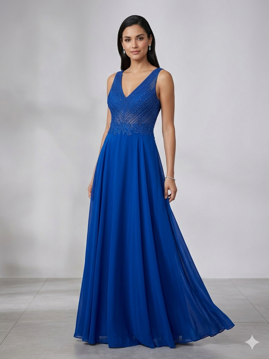 Αέρινο Μάξι Φόρεμα από μουσελινα εξαιρετικής ποιοτηταςμε Κεντημένο Μπούστο & Εσάρπα" - Image 2