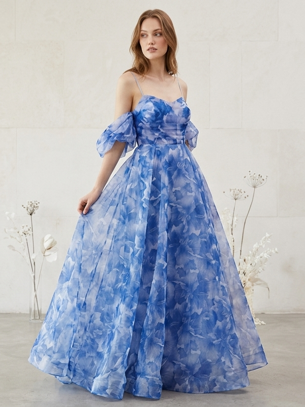 Floral Organza Maxi Dress