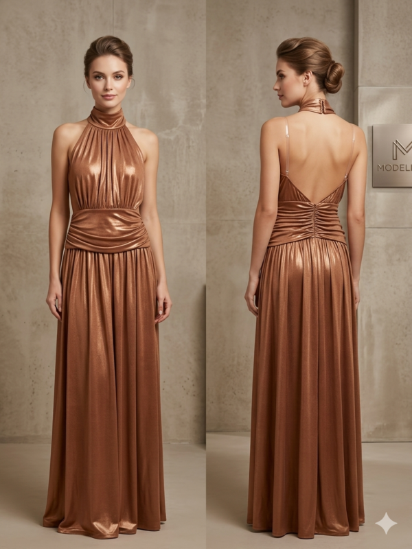 Bronze Goddess Maxi Dress